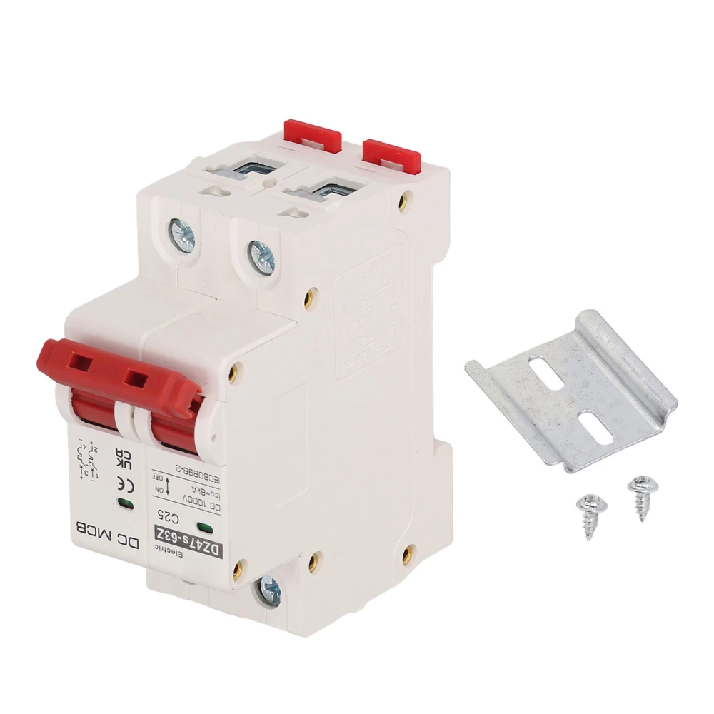 DC Circuit Breaker Short Circuit Protection Modular Circuit Breaker with DIN Rail 2P 1000V 25A