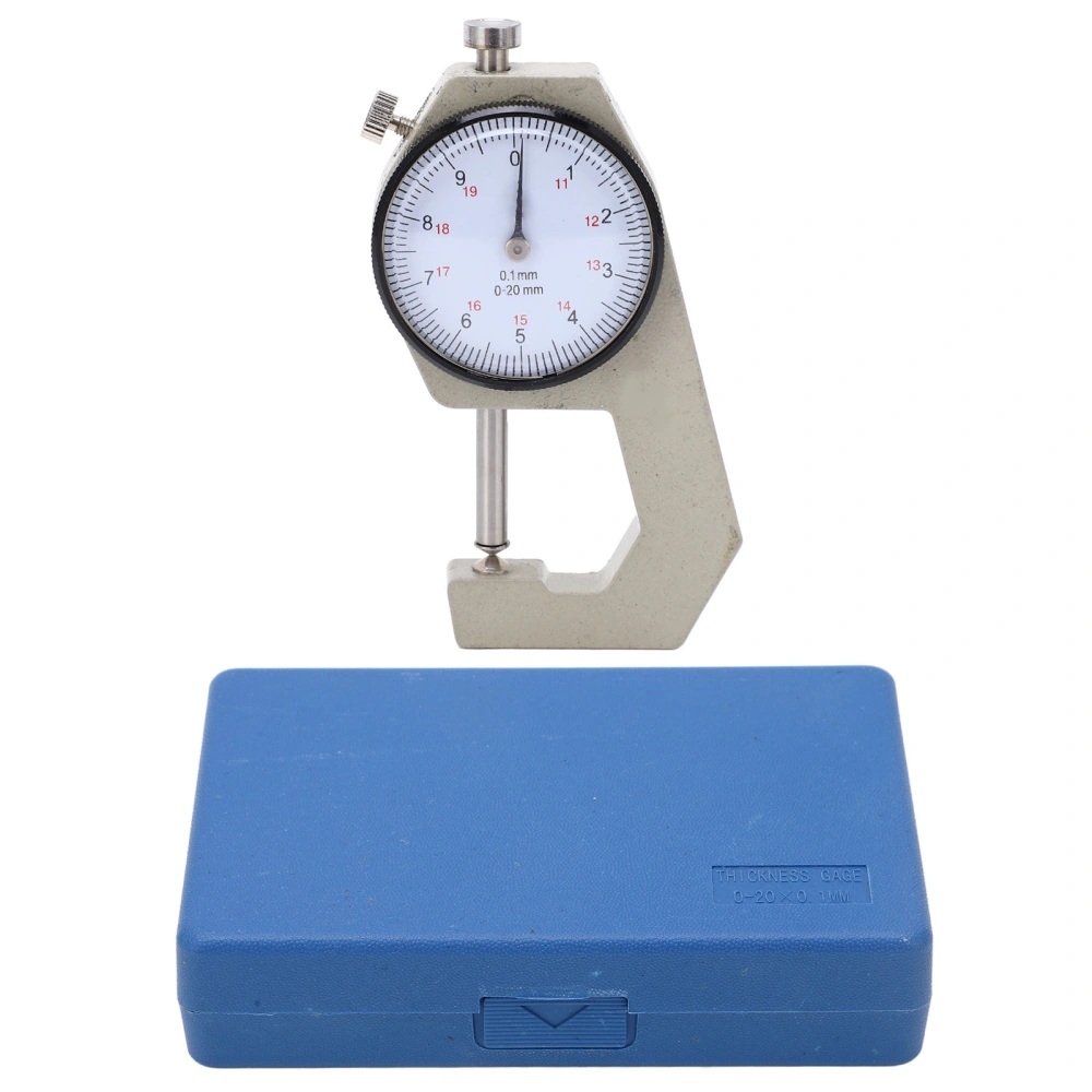 Thickness Gauge Portable Clear Scale Pointer Display Wear Resistant Thickness Micrometer for Measurement Pointed Head 0-20mm