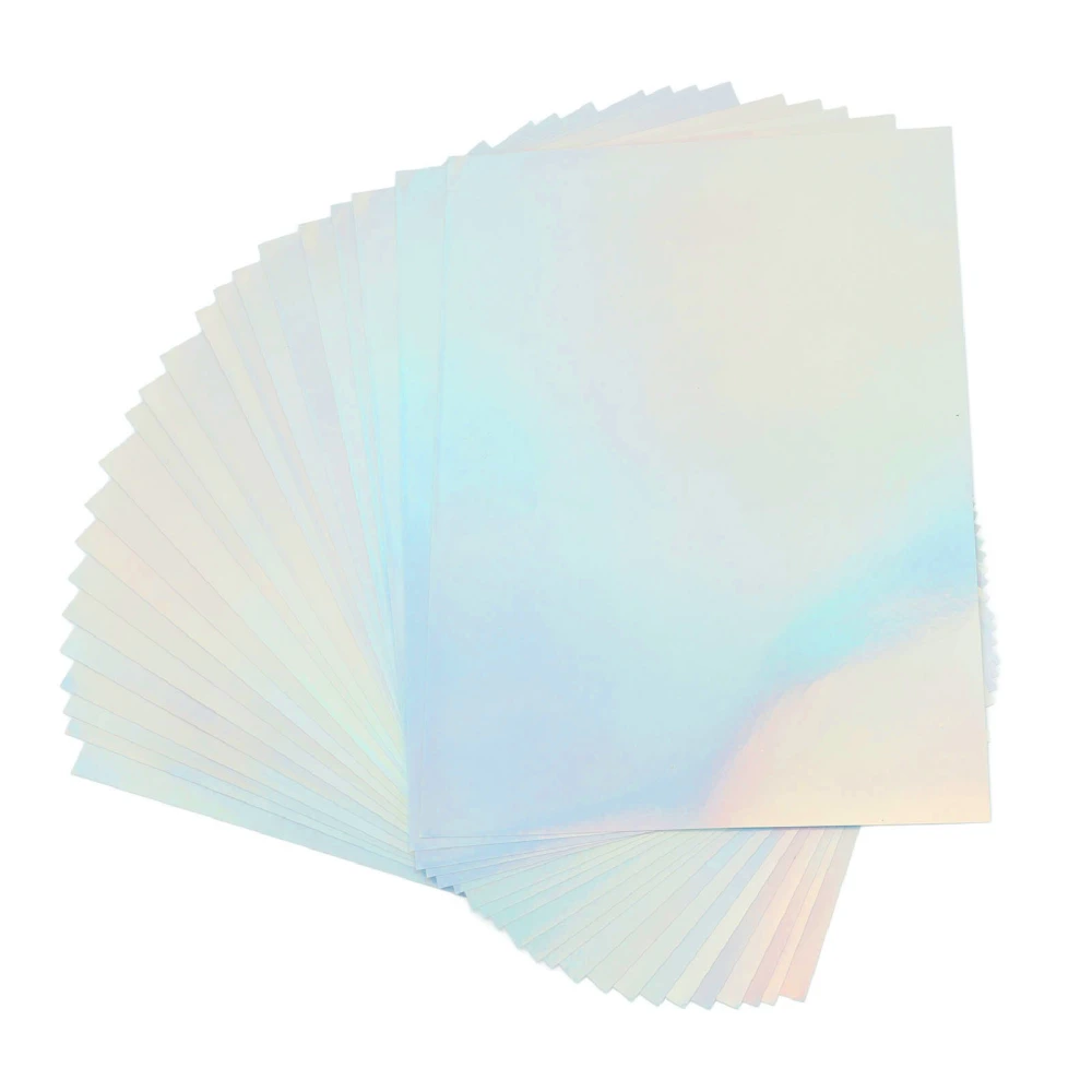 22 Sheets A4 Printable Holographic Sticker Paper Waterproof Inkjet Laser Printer Holographic Stick Adhesive Paper