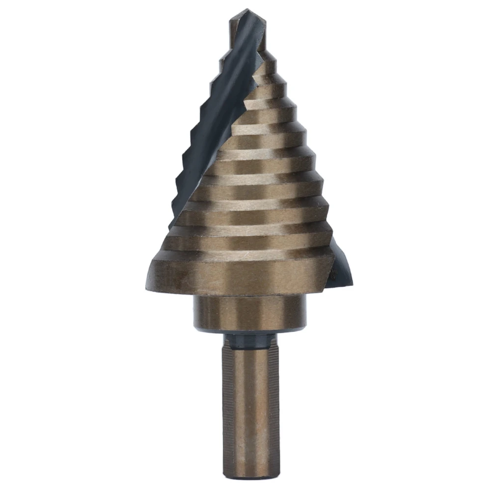 Spiral Step Drill Bit 10 Size Dark Yellow High Speed Steel Grooved Stepped Drills Bits