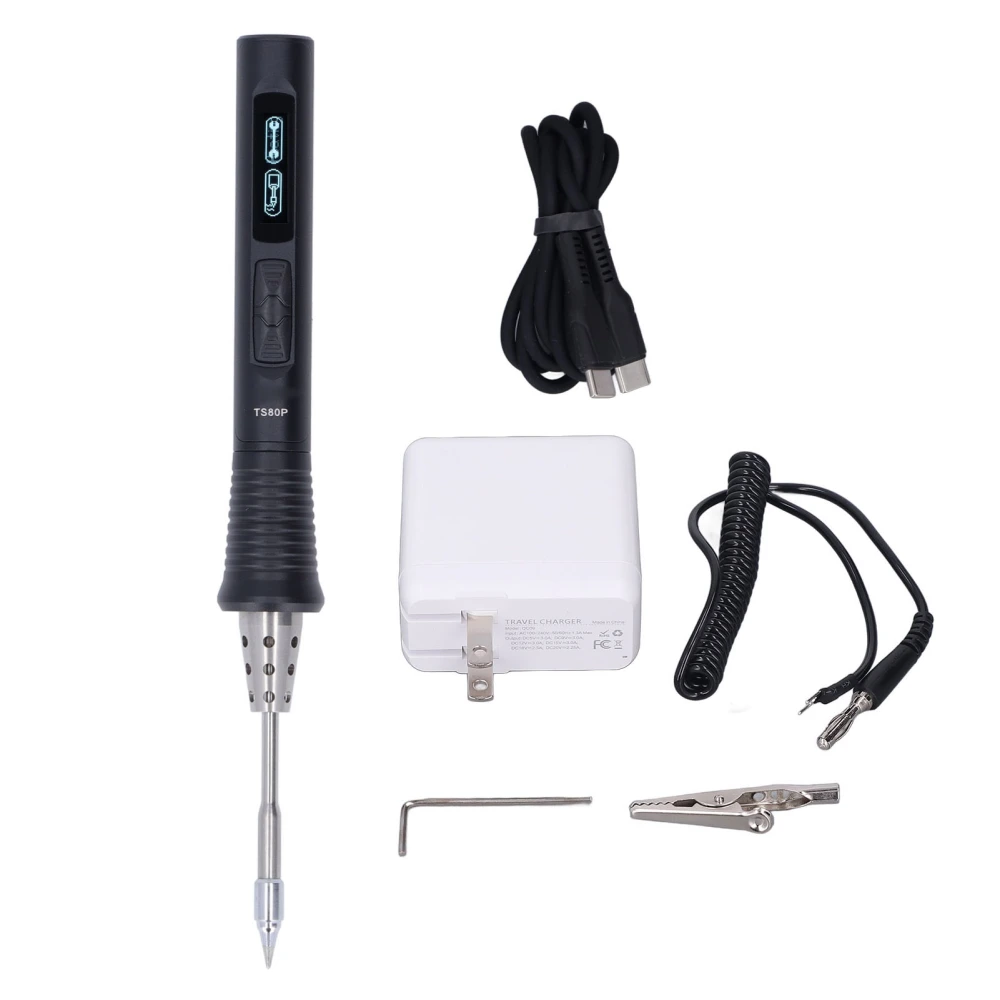 Portable Electric Soldering Iron Digital Display Adjustable Temperature Solder Kit 30W 100‑240V US Plug