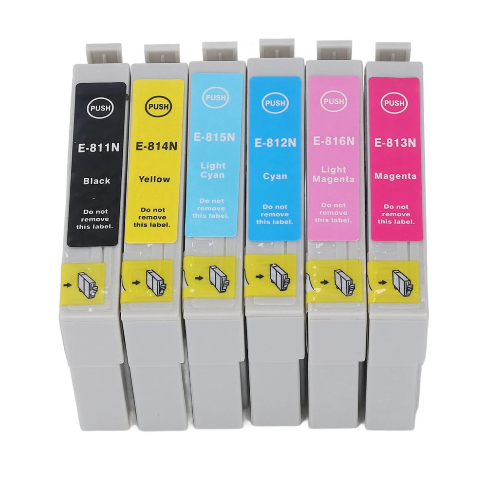 Ink Cartridge BK C M Y LC LM 6 Colors Printing Accessory Part for Photo Paper Document T0811N T0812N T0813N T0814N T0815N T0816N