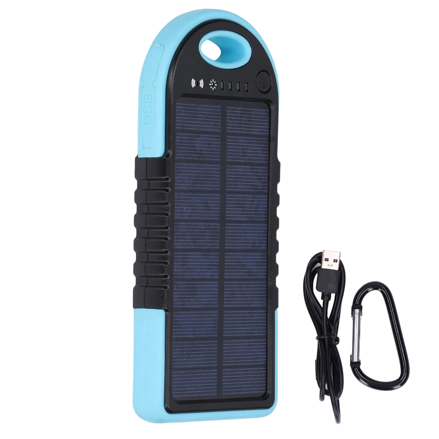 Wireless Solar Power Bank Battery Pack 10000mAh 18W USB Type C QC 3.0 PD Fast Portable ChargerBlue