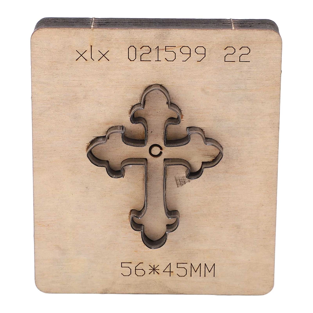 Cross Cutting Die Alloy Steel Leather Edge Punching Mold with Wood Plate for DIY Handcrafts