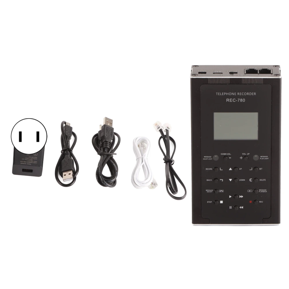 Landline Phone Call Recorder Automatic Manual Telephone Recording Device 32GB Memory Telephone Recorder 100‑240V US Plug