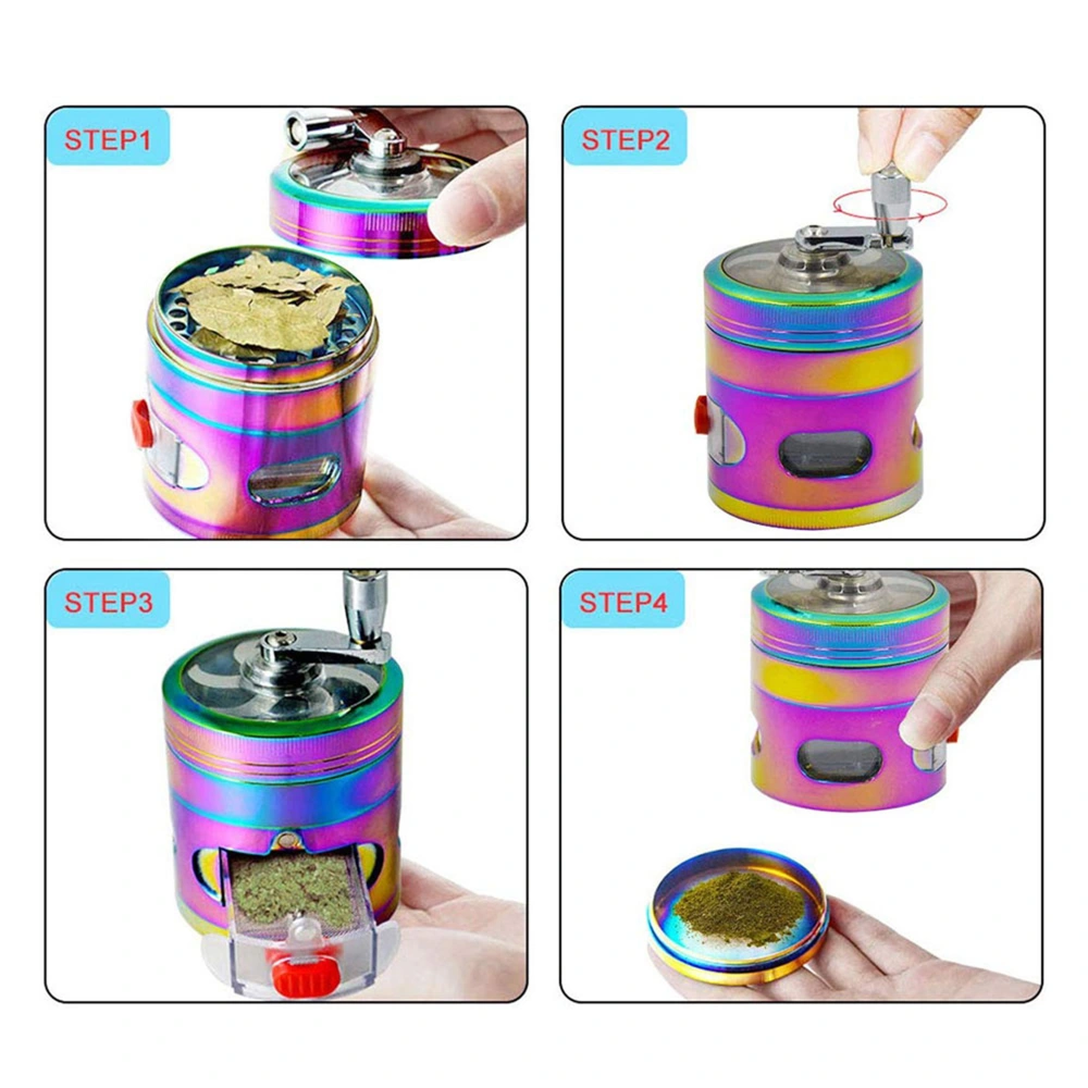 Hand Grinder with Drawer 4 Layers Detachable Zinc Alloy Tool