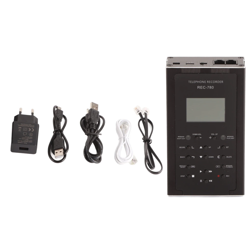 Landline Phone Call Recorder Automatic Manual Telephone Recording Device 32GB Memory Telephone Recorder 100‑240V EU Plug