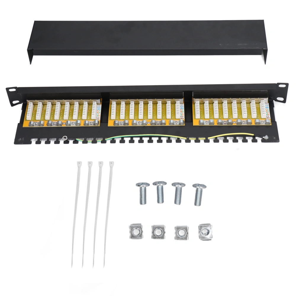 24 Port Patch Panel Shielded Type Network Cable Patch Panel with Removable Interchangeable Jacks