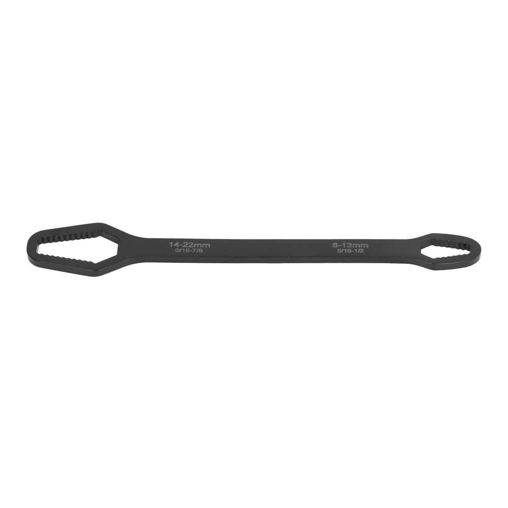 Double Ended Wrench Multifunctional 8mm‑22mm Double Head Self Tightening Wrench for Car Repair Black