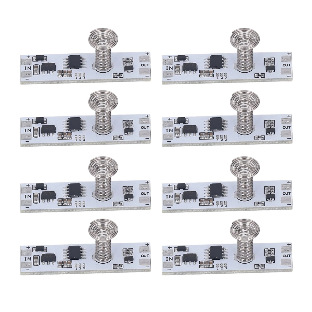 8Pcs Capacitive Touch Dimmer Switch Module Stepless Dimming Module Panel for LED Light Cabinet DC5‑24V