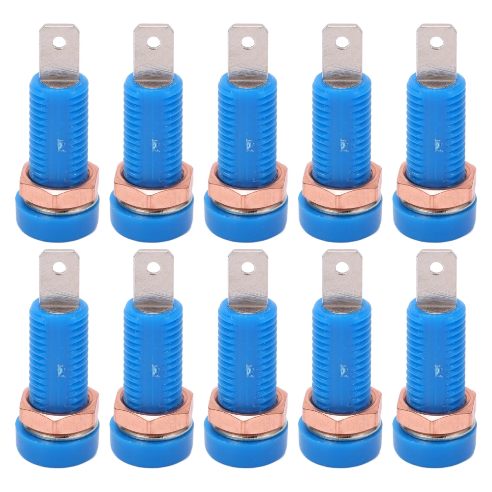 10pcs 4mm Banana Jack Socket Mount Binding Post Connector Adapter Panel for Electronic InstrumentBlue