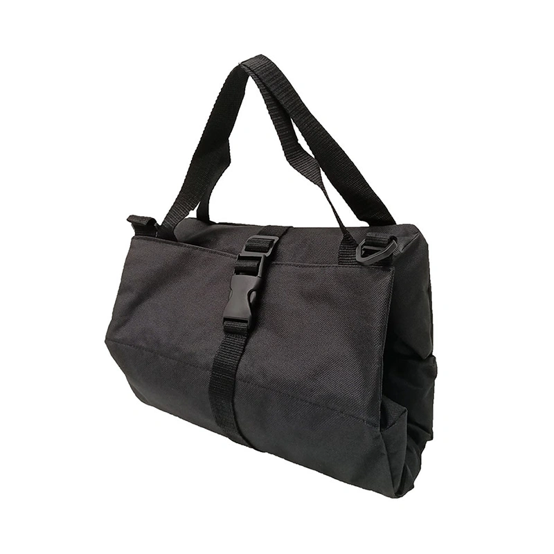 Portable Roll Up Bag with Buckle Oxford Cloth Hanging Tool Storage Bag for Hardware Automobile Parts Black