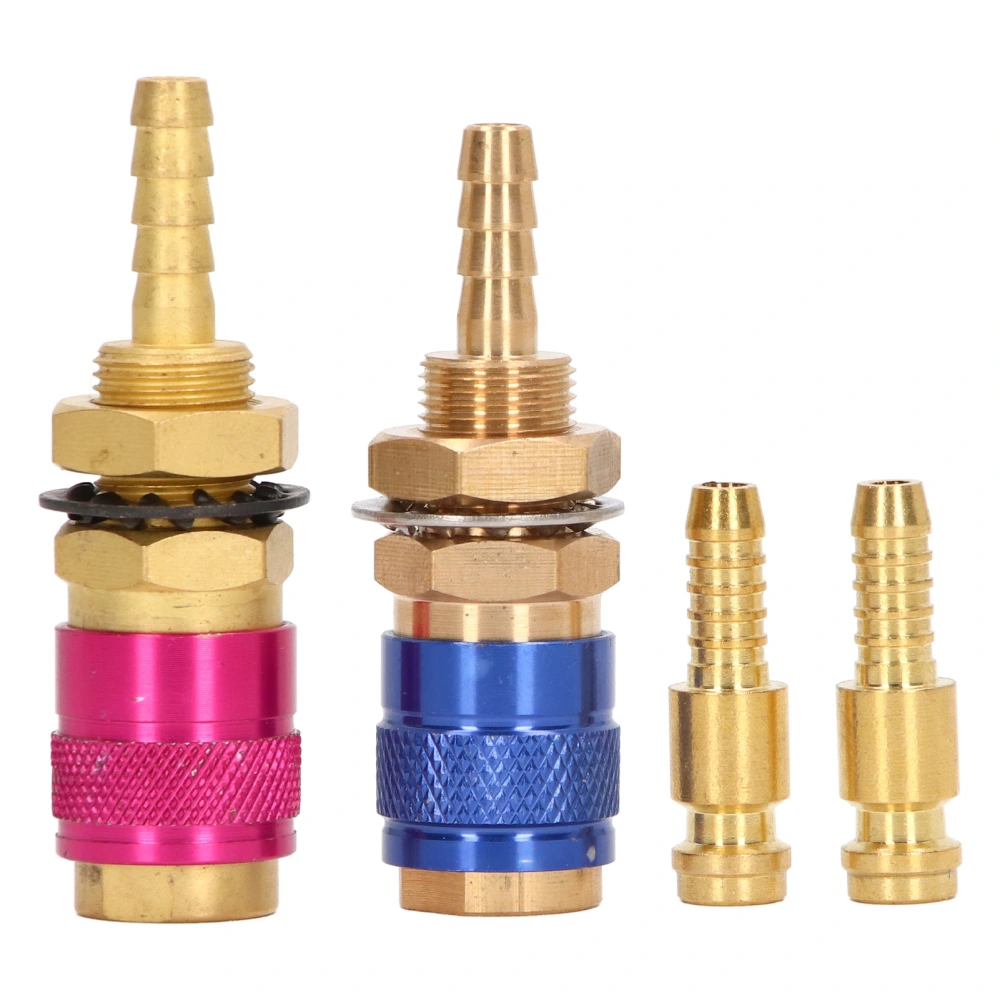 Water Cooled Gas Adapter Portable Brass Quick Connector with Plug for PTA DB MIG TIG Welding Torch M6(6mm)