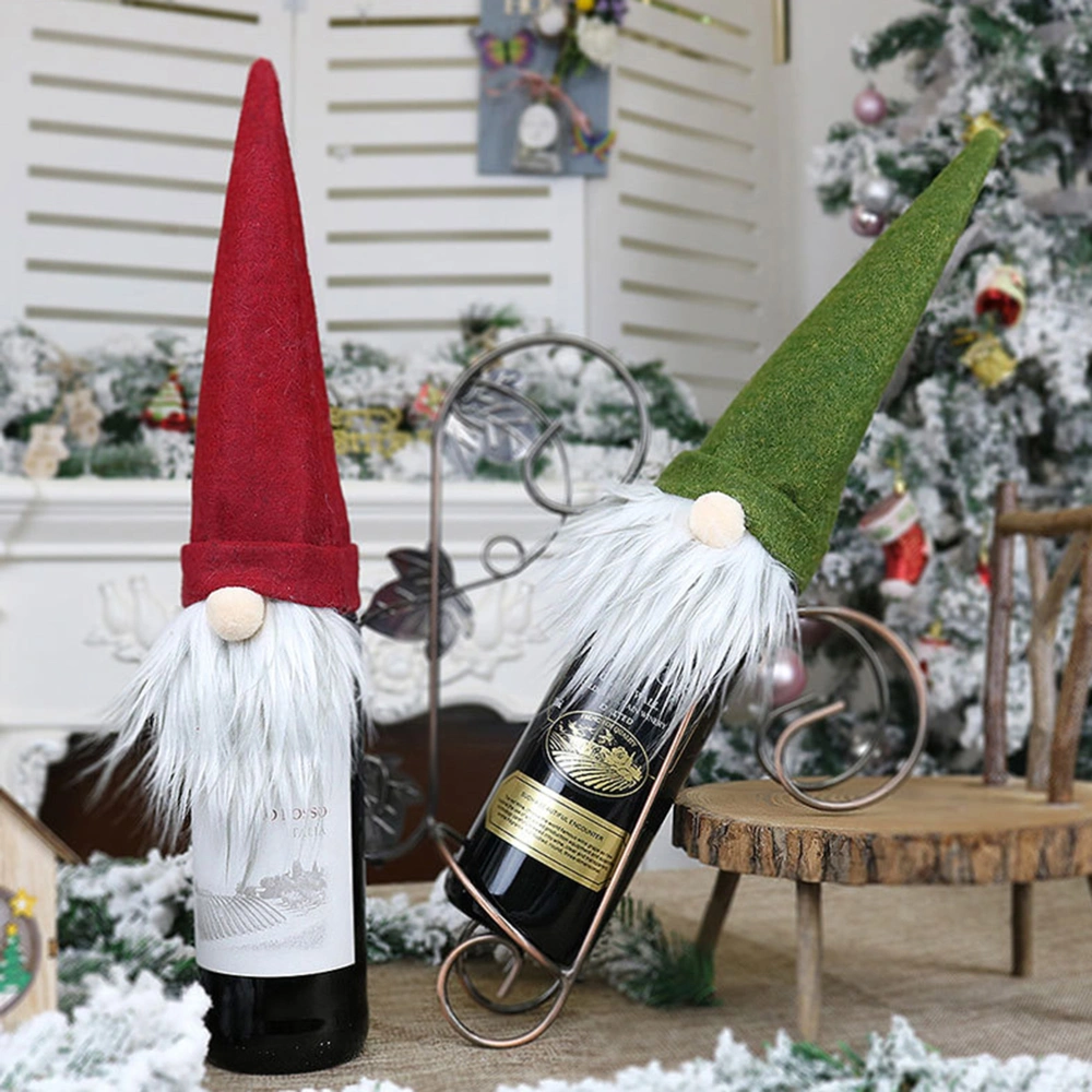 Christmas Wine Bottle Covers Cute Gnome Hat Wine Bottle Topper Covers