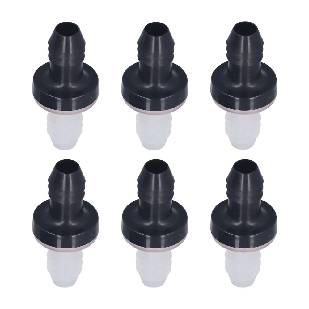 6Pcs Check Valve Plastic Non Return 1 Way Inline Valve for Liquid and Gas 3/8inch 10MM Interface Diameter CDPS6 PP Shell Silicone Rubber Diaphragm