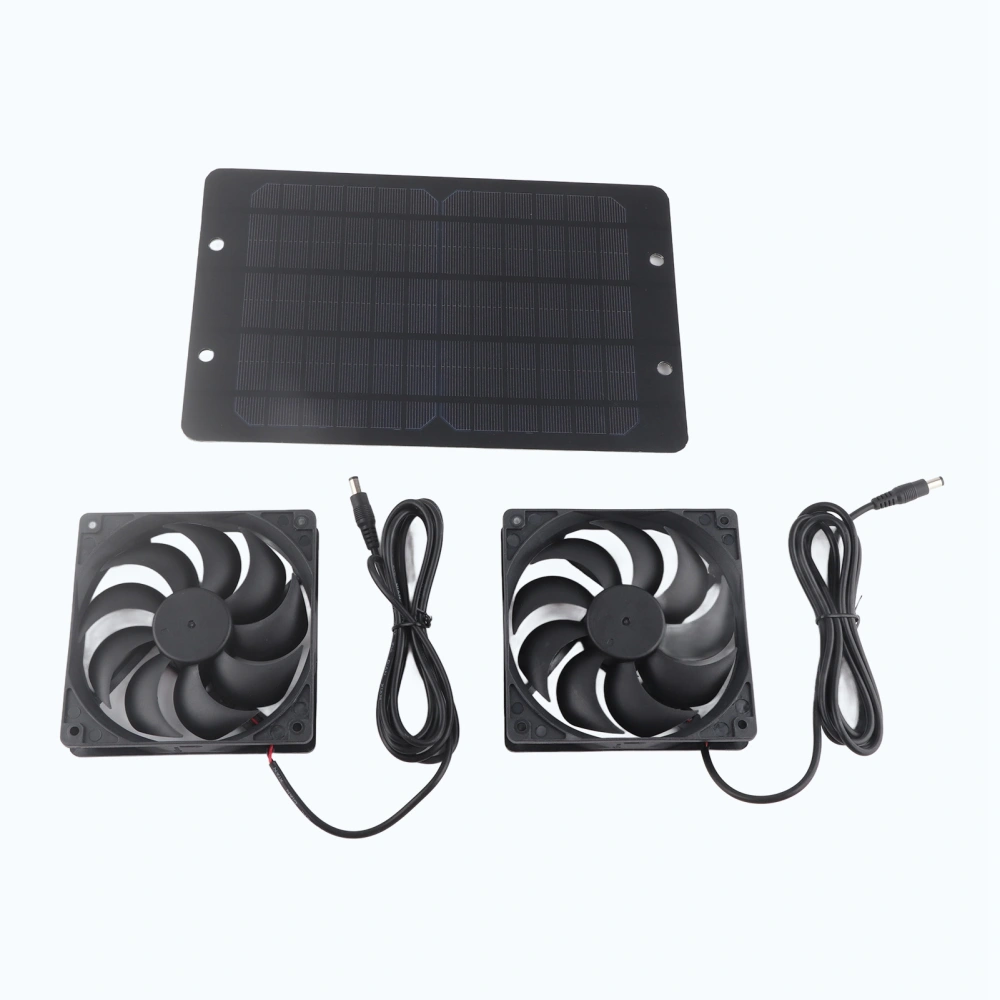 Solar Panel Fan Kit Dual Air Extractor Outdoor Ventilation Equipment for Greenhouses 10W 800MA