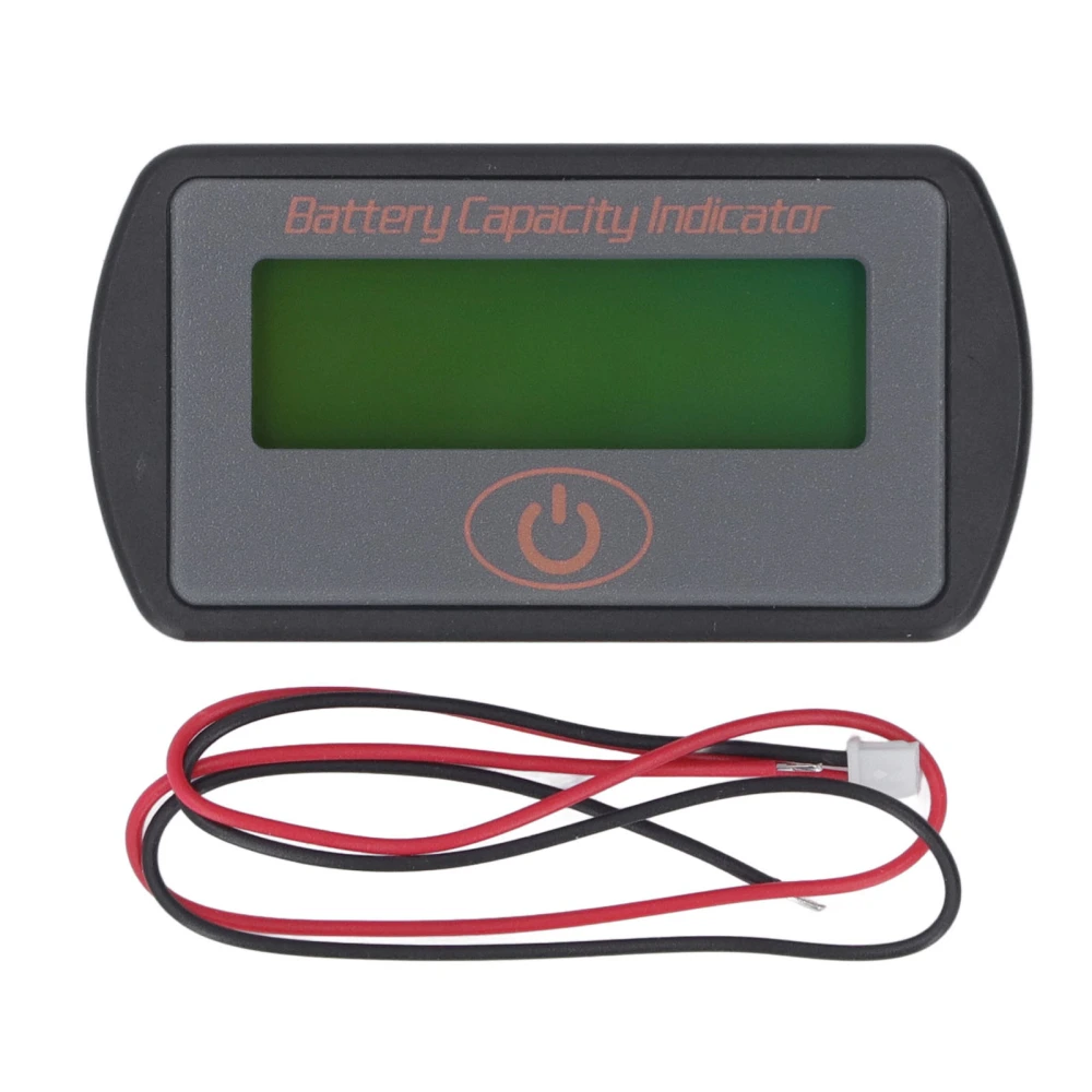 Battery Meter Lightweight Small Size Portable LCD Display Battery Capacity Voltage Indicator 8‑63V 24V