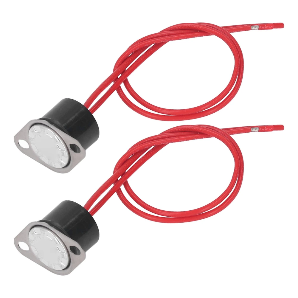 2 Pcs Thermal Control Switch Waterproof Bimetallic Sensor Quick Response Thermostat Temperature Switch 10A