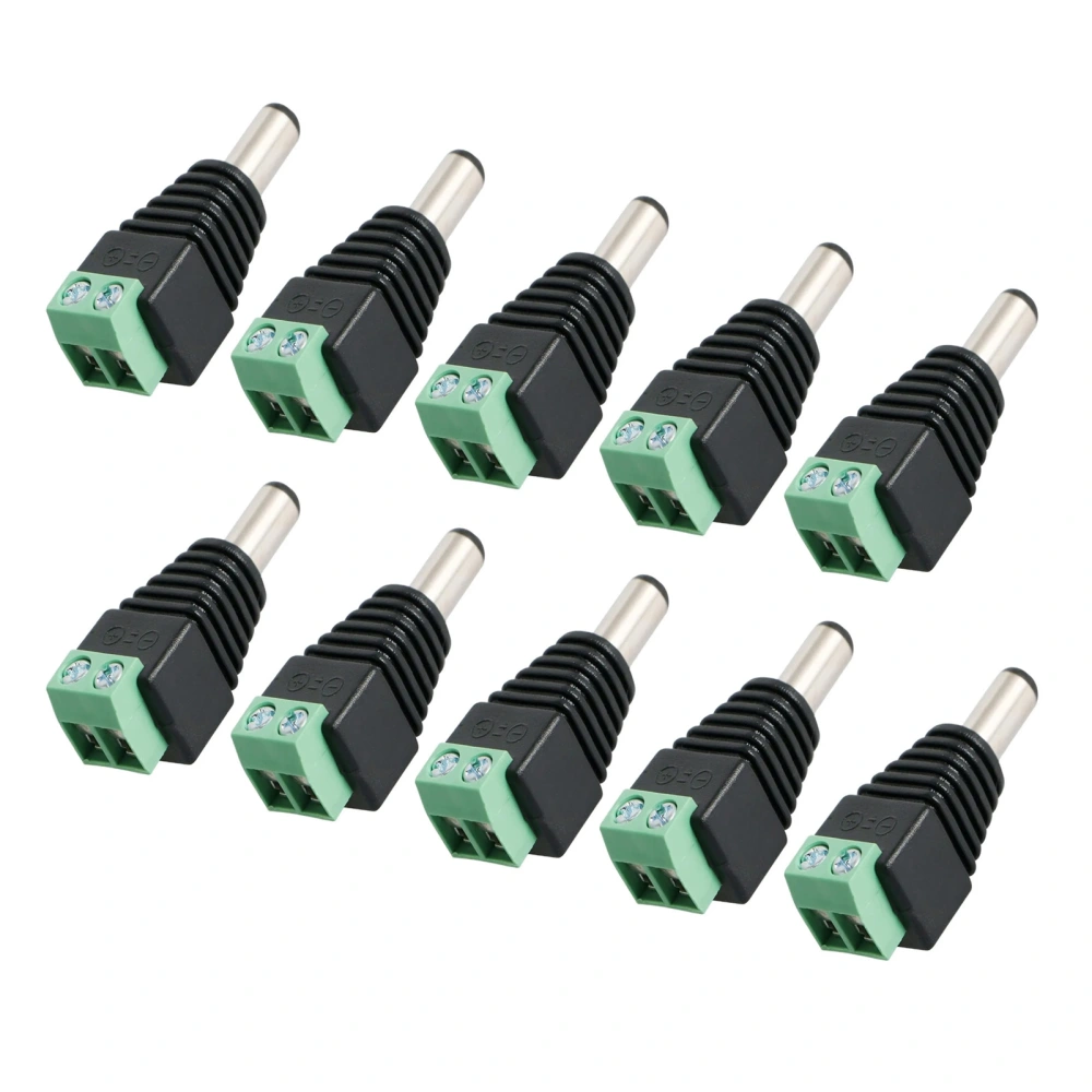 10Pcs DC Power Connector Male Jack Adapter Welding Free for CCTV Camera Monitoring LED 12V 2.1mm