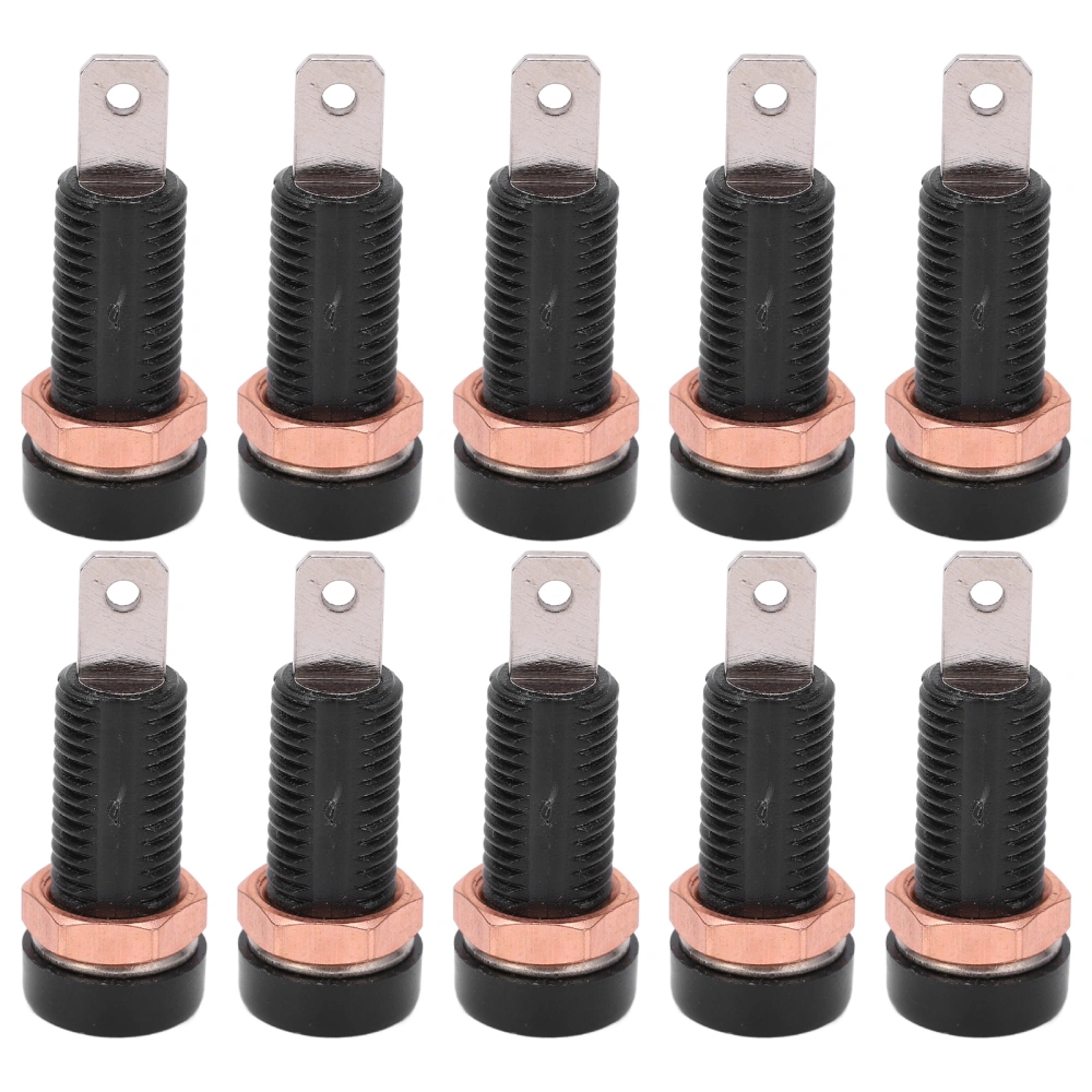 10pcs 4mm Banana Jack Socket Mount Binding Post Connector Adapter Panel for Electronic InstrumentBlack