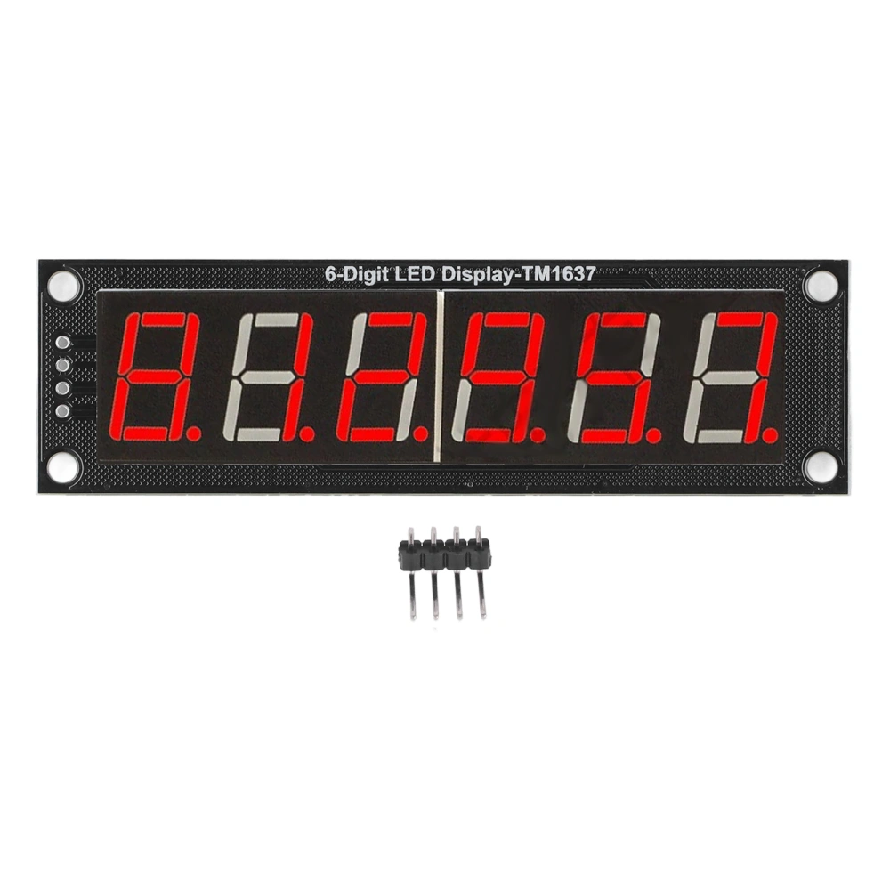 Digital Tube Display Module LED 6 Digit 7 Segment 0.56in TM1637 Drive Chip Red Accessory