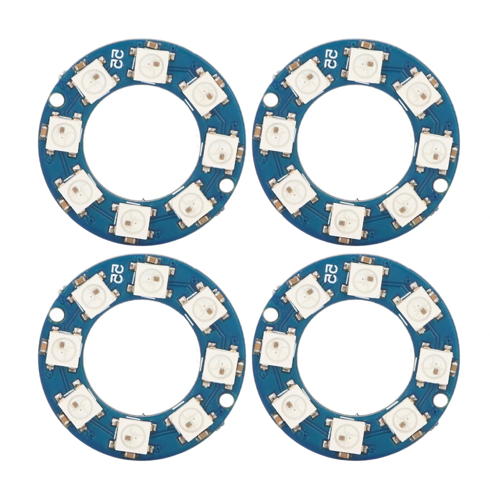 4Pcs LED Ring Lamp Board RGB Full Color 8pcs LED WS2812 5050 Chip for Decoration