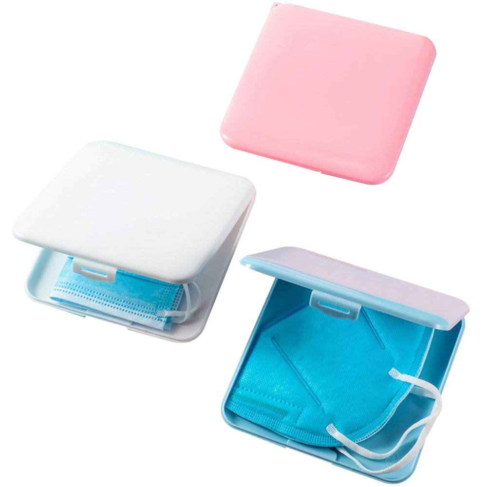 Portable Mask Storage Box, Face Cover Solid Color Dust-Proof Square Case