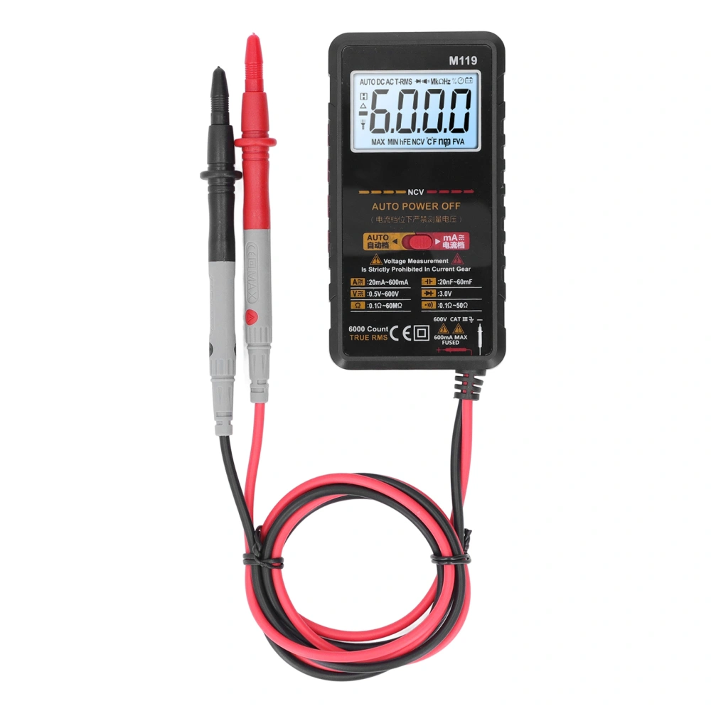 Handheld Digital Multimeter Automatic Range Non Contact Voltage Current Resistance Test Meter