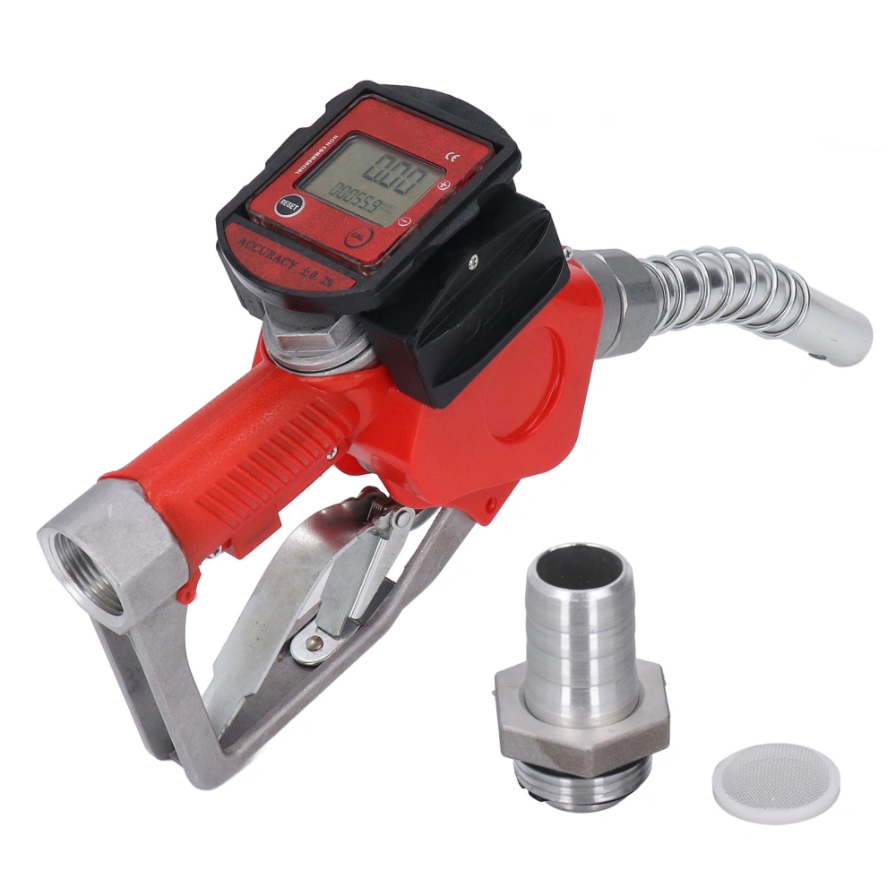 1in BSP Automatic Fueling Nozzle Aluminum Alloy Digital Flow Meter Diesel Petrol Fuel Nozzle