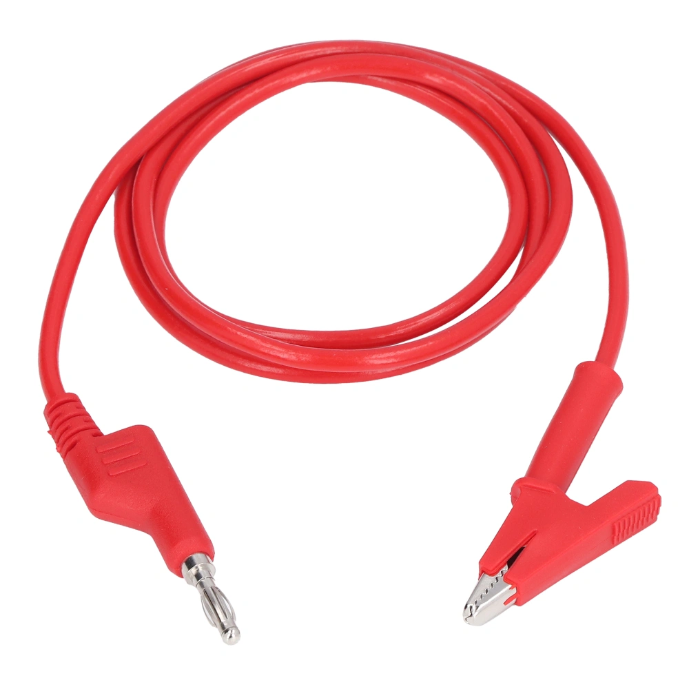 Crocodile Clip Test Leads Banana Plug Wire Cable Flexible for Electrical Testing J.70035‑1 4mmRed