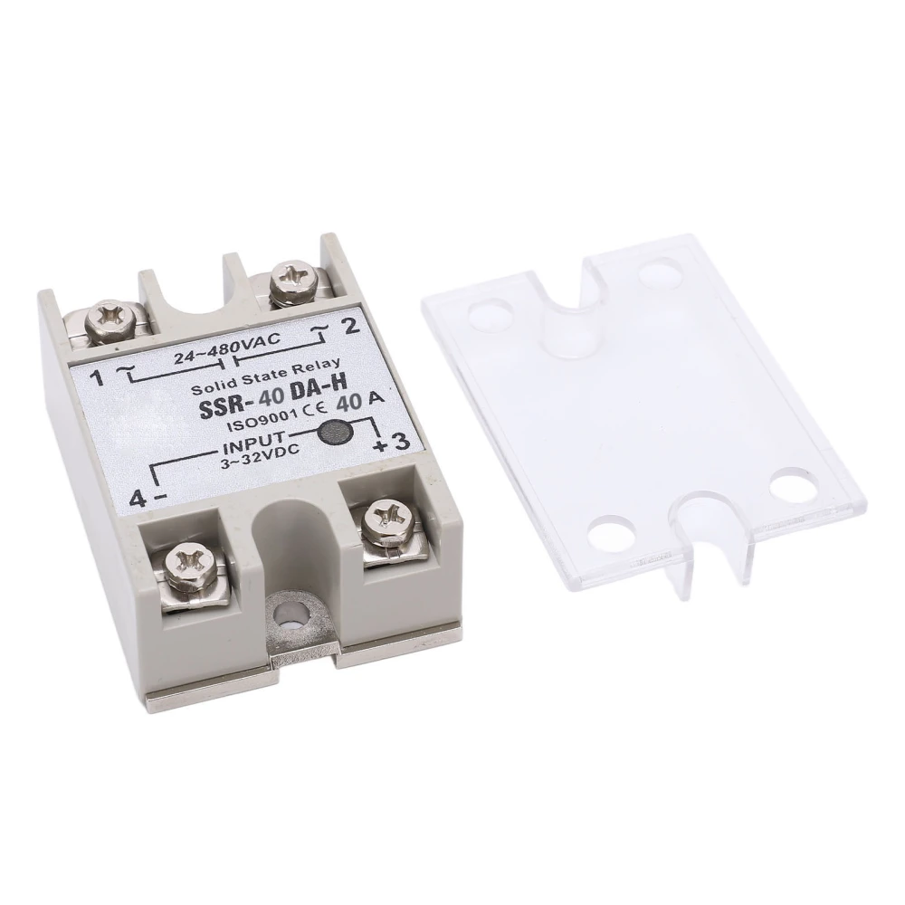 Solid State Relay SSR 1 Phase 40A 24‑480V AC to 3‑32V DC Voltage Control Regulator