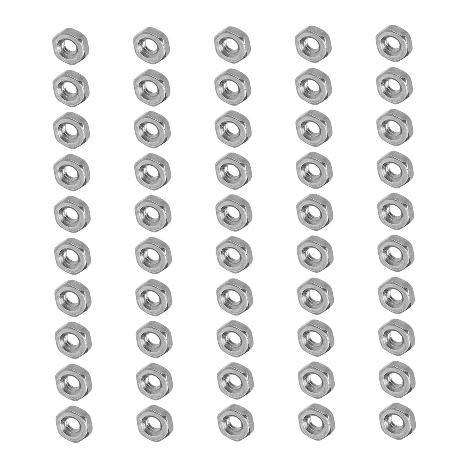 50Pcs Hex Nuts A2‑70 Stainless Steel Thread Nut Assortment Kit for Industrial MachineryM4