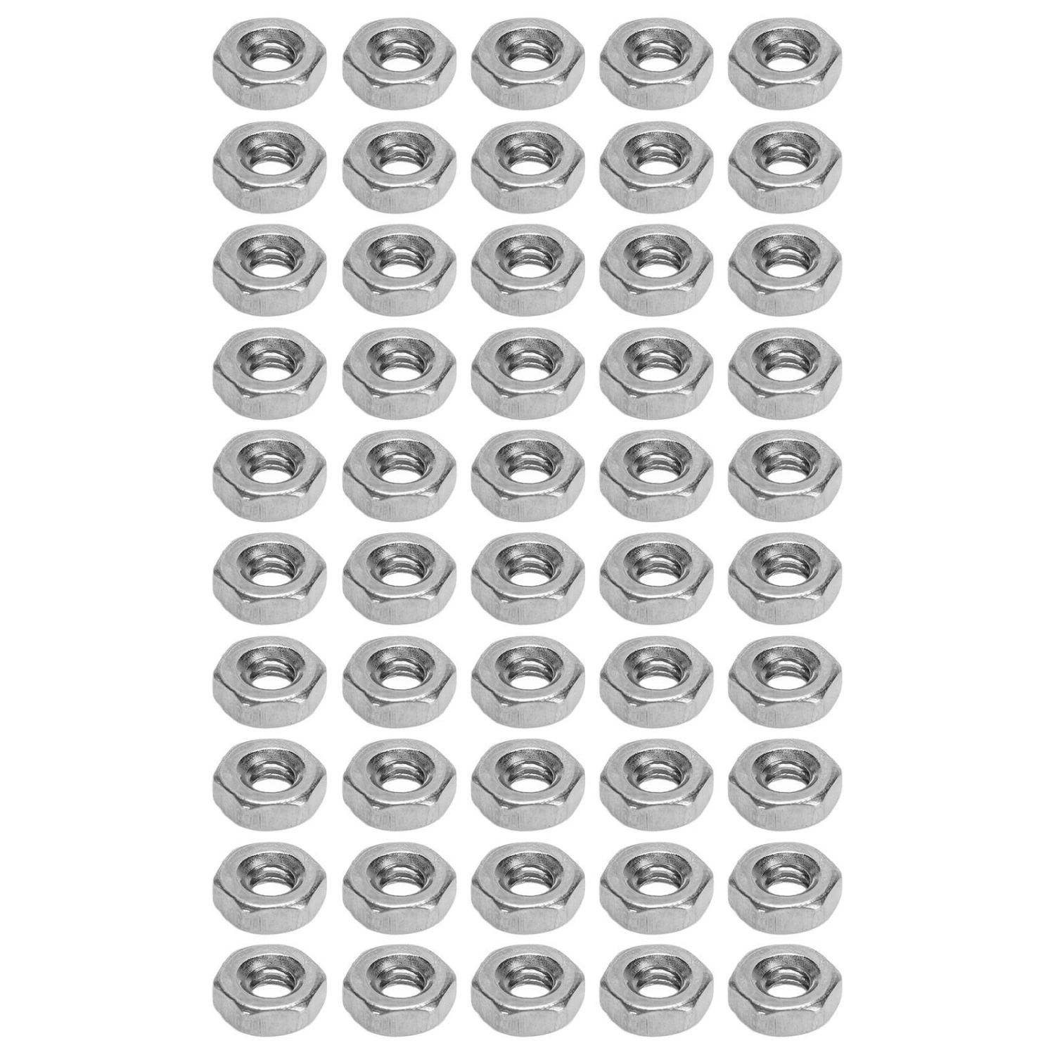 50Pcs Hex Nuts A2‑70 Stainless Steel Thread Nut Assortment Kit for Industrial MachineryM4