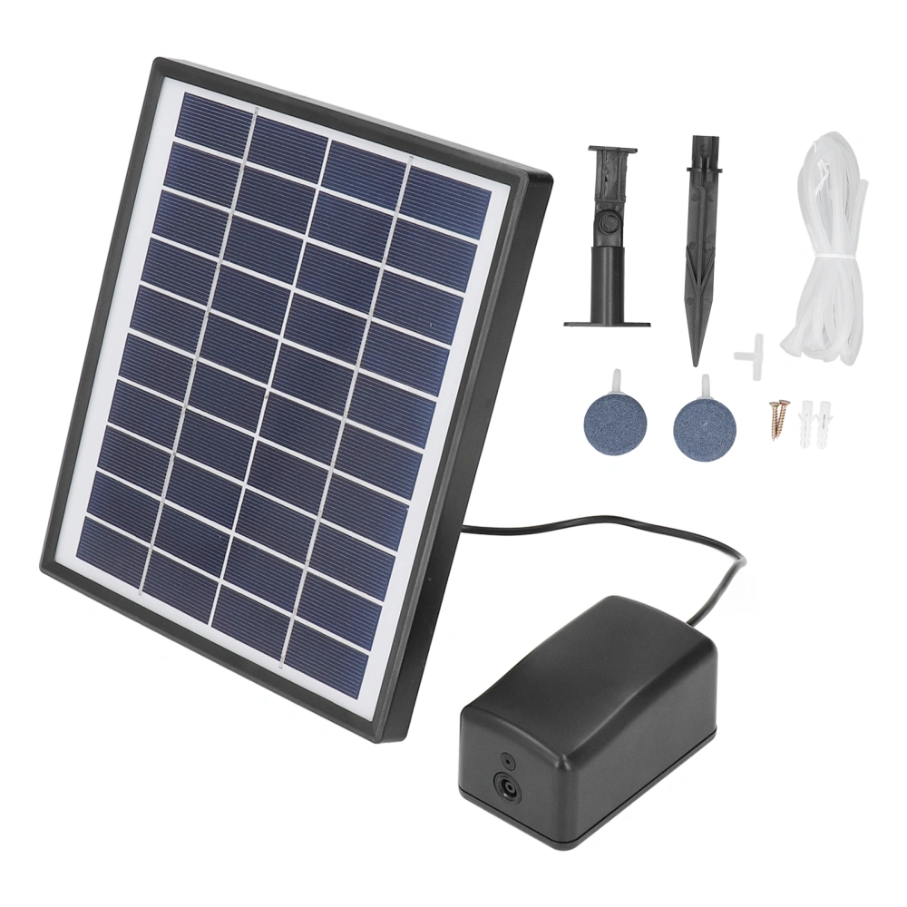 10V 6W DC Micro Solar Pond Pump Adjustable Solar Panel Fountain Air Pump Kit with Bubble Stone