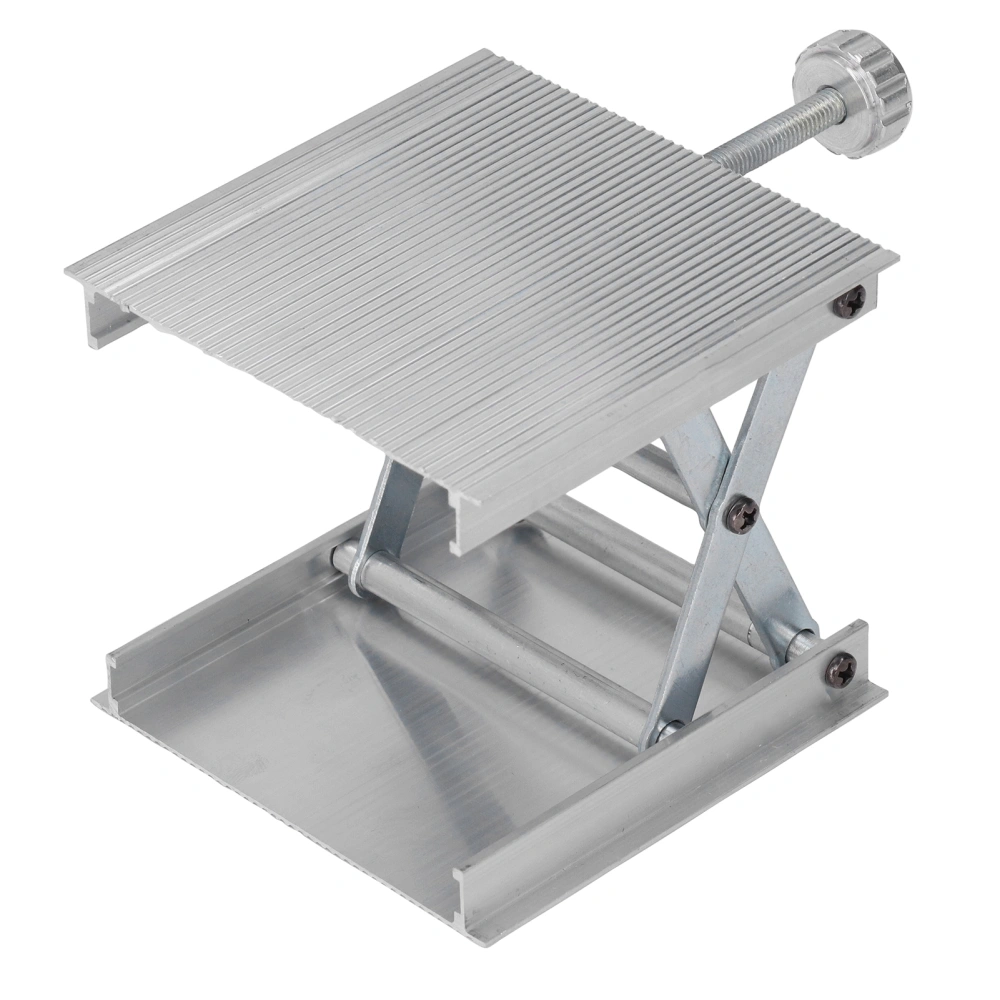 Laboratory Lifting Platform 90x90mm Height Adjustable Measuring Tool Manual Lift Platform Silver