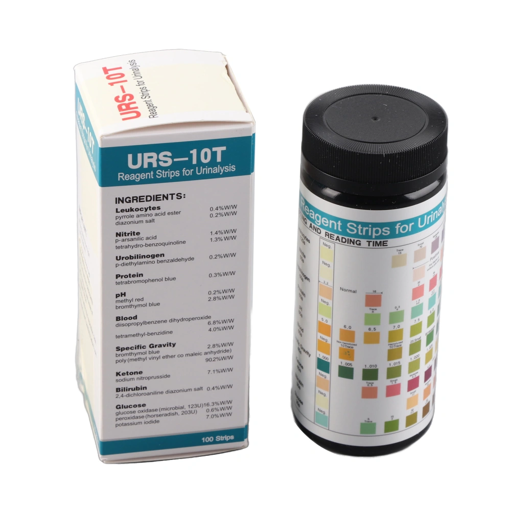 1 Bottle 100Pcs Urine Test Strips 10 Parameters Reagent Strips for Urinalysis to Monitor Body Health Levels