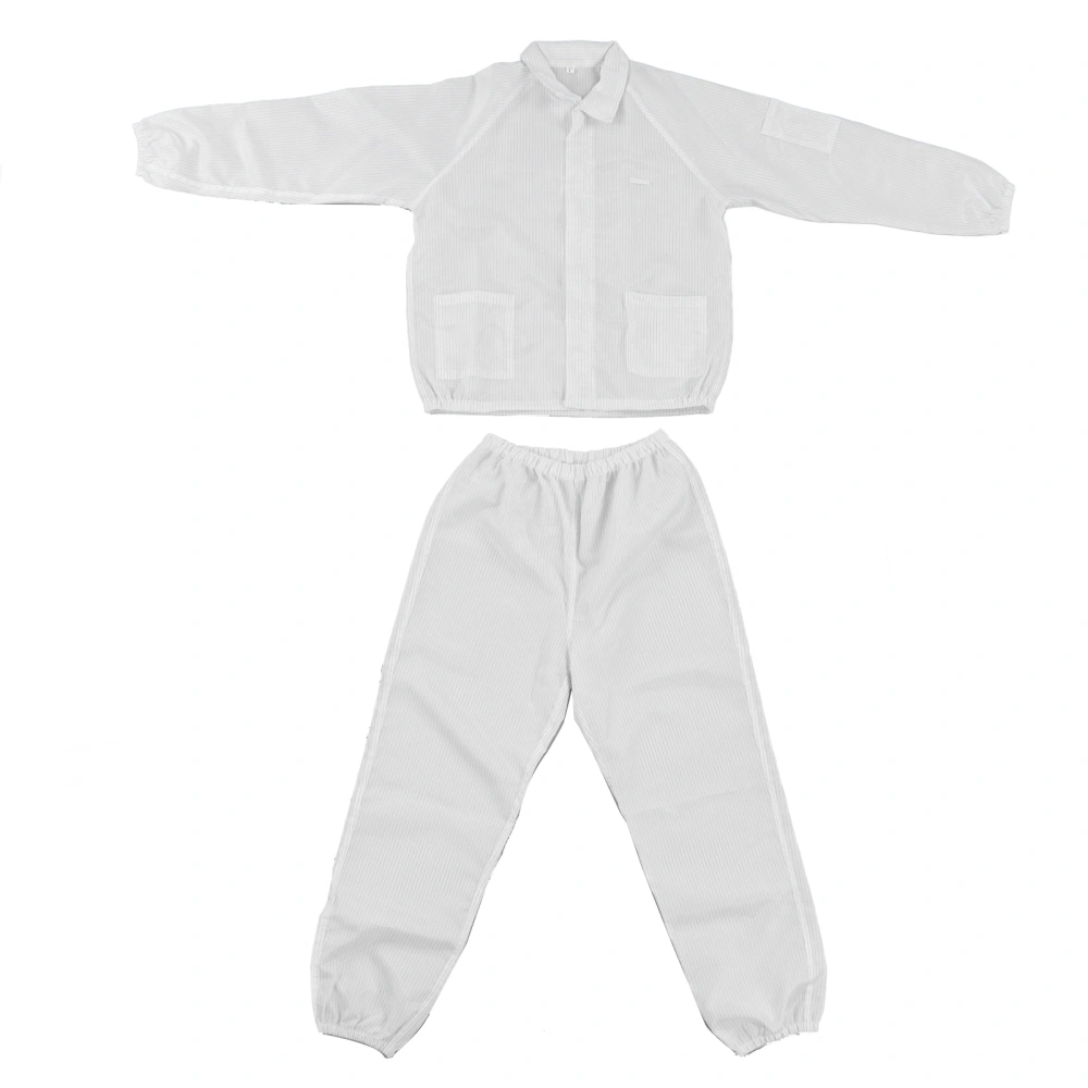 Protection Overall Anti Static Polyester Protective Working Suit White Split Design for Workshop S