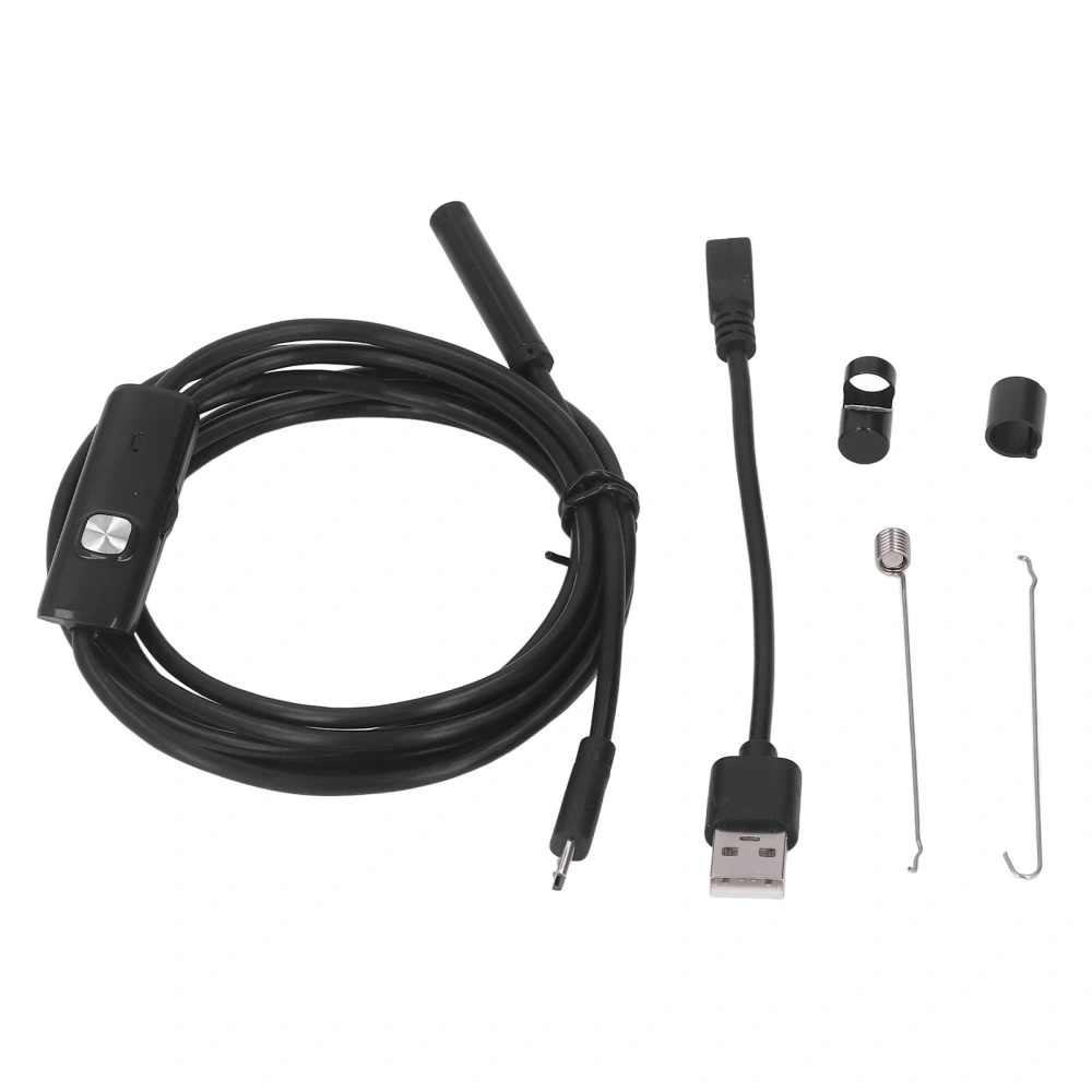 USB Industrial Endoscope with 6 LED Lights 7mm Probe Pipe Inspection Camera IP67 Waterproof 2 Meter / 6.6ft