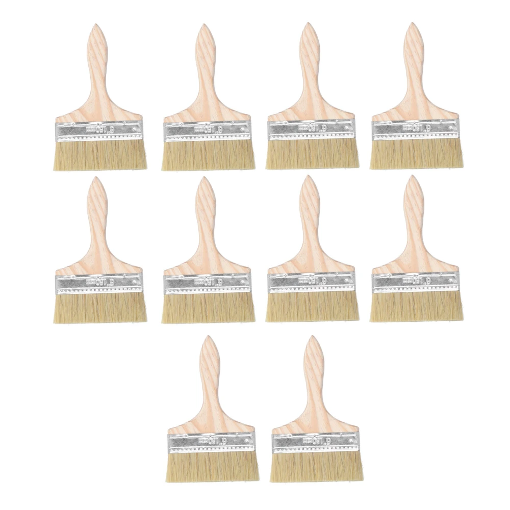 10pcs Artificial Wool Brush Ergonomic Wood Handle Multifunctional for Paint Stains Cleaning