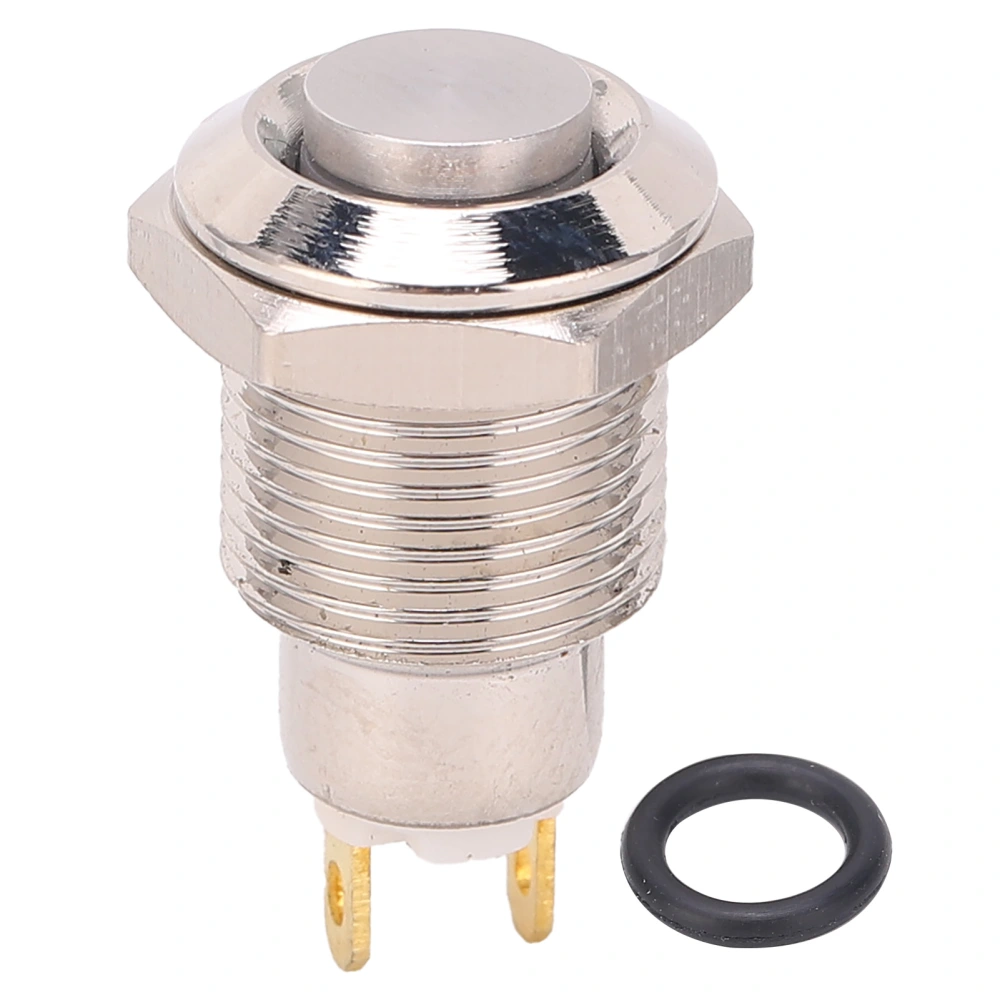 Momentary Push Button Inching Start Switch On Off Waterproof Metal High Round Head 10mm 3V