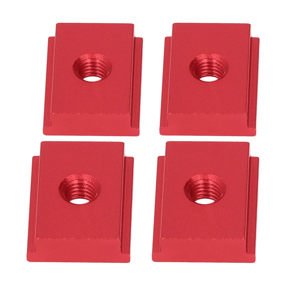 4Pcs Sliding Slot Nut T Type 30 Series M8 Aluminum Alloy Woodworking Linear Motion Parts Red