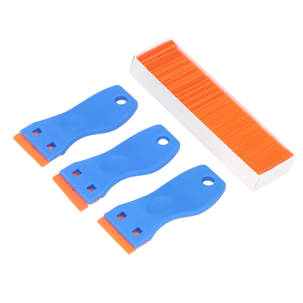 103Pcs Razor Blade Scraper Tool Decal Sticker Paint Remover for Auto Window Glass with Handle