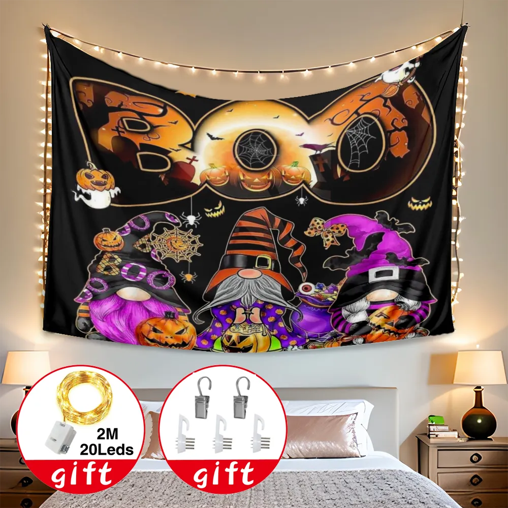 Halloween Decorative Tapestry, Pumpkin Tapestry, for Bedroom Aesthetic and White Skeleton Tapestry, Wall Hanging Large Goth Tapestries, ,#150