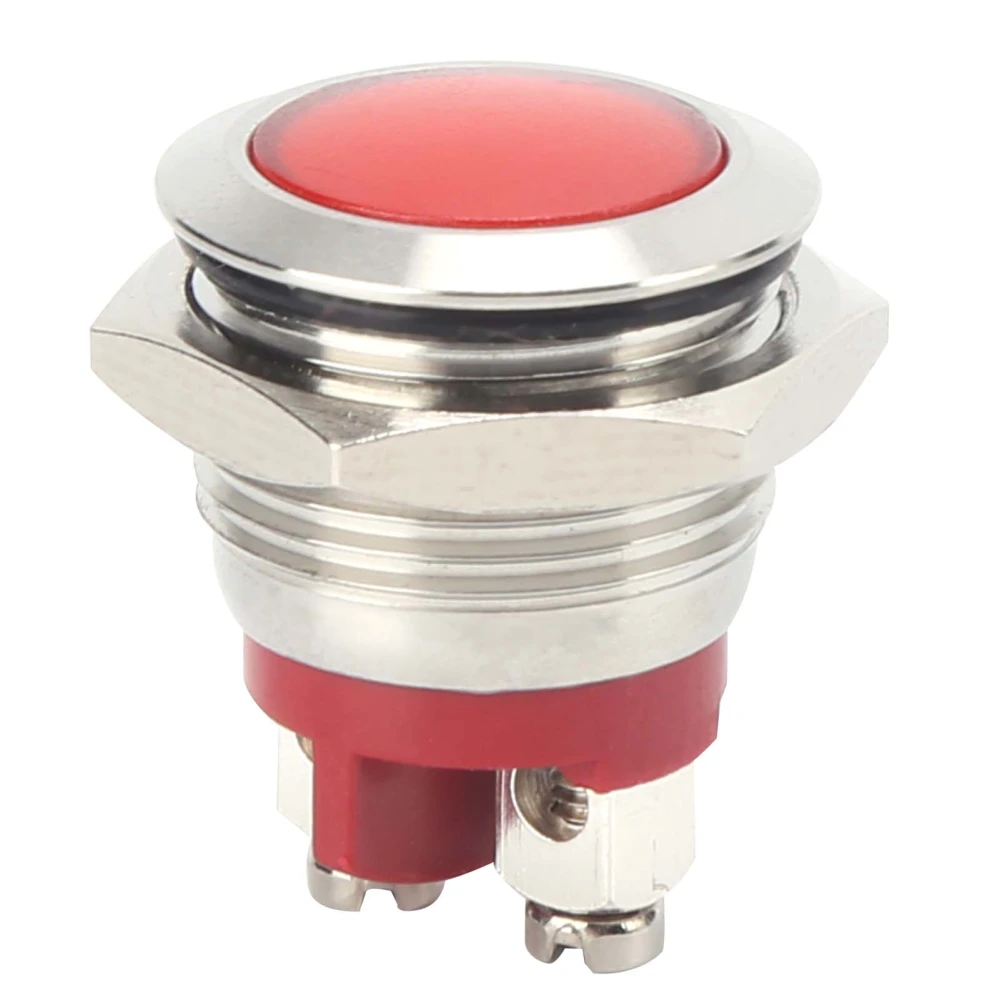 0.6in LED Indicator Bright Signal Light FlameRetardant Base IP66 Waterproof Universal(Red )