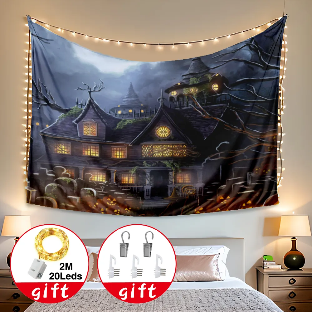 Halloween Decorative Tapestry, Halloween Tapestry, for Bedroom Aesthetic Home Wall Dorm Decor,#083