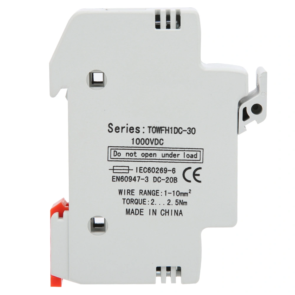 Fuse Holder Base DIN Rail Mount Power Distribution Control Equipment TOWFH1DC 1000VDC 1P15A