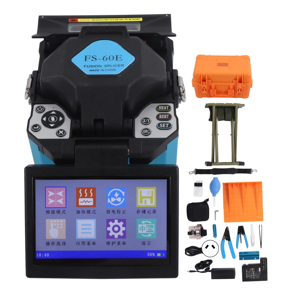 Optical Fiber Fusion Splicer Automatic Welding Splicing Machine Cleaver Kit 100‑240V AU Plug