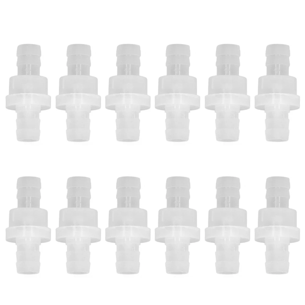 12PCS Aquarium Check Valve Ozone Resistance Oil Resistant One Way Air Valve PP Check Valve for Fish Tank Chemical Industry 10mm