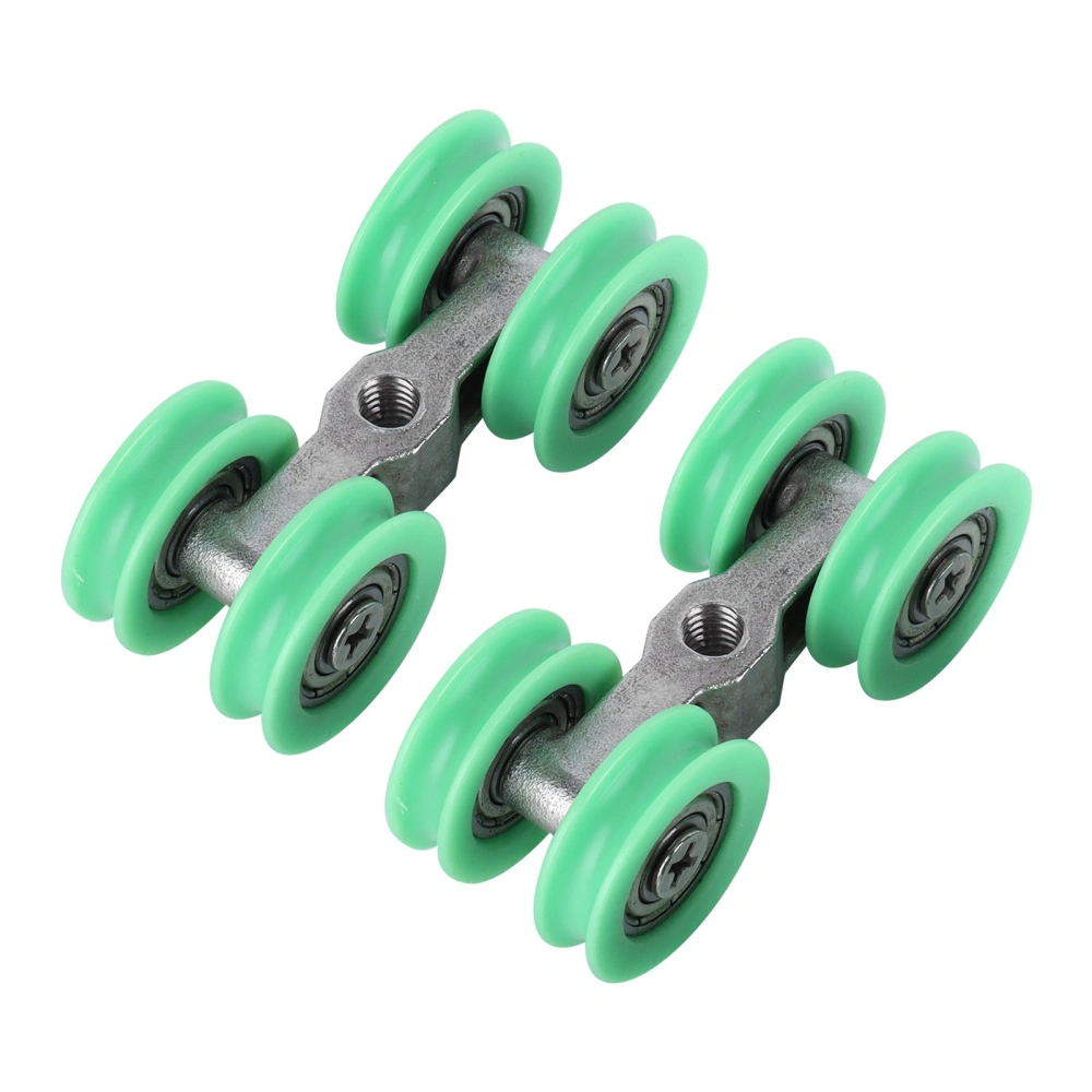 2Pcs UShaped Wheels Stainless Steel 4Wheel Small Rollers Shower Door Replacement Parts