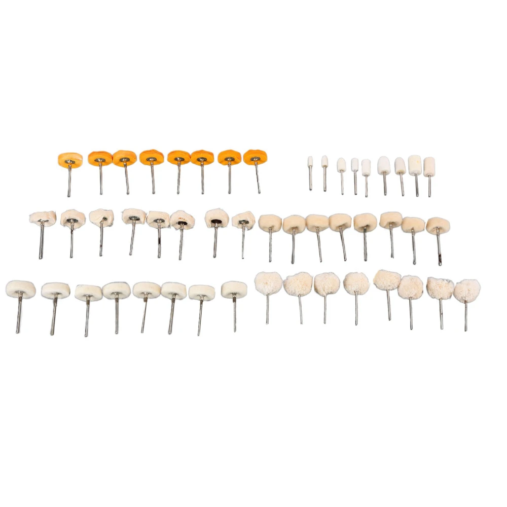 50Pcs Polishing Head 3mm Mandrel Buffing Wheel Mini Brush Accessory Set Kit for DIY